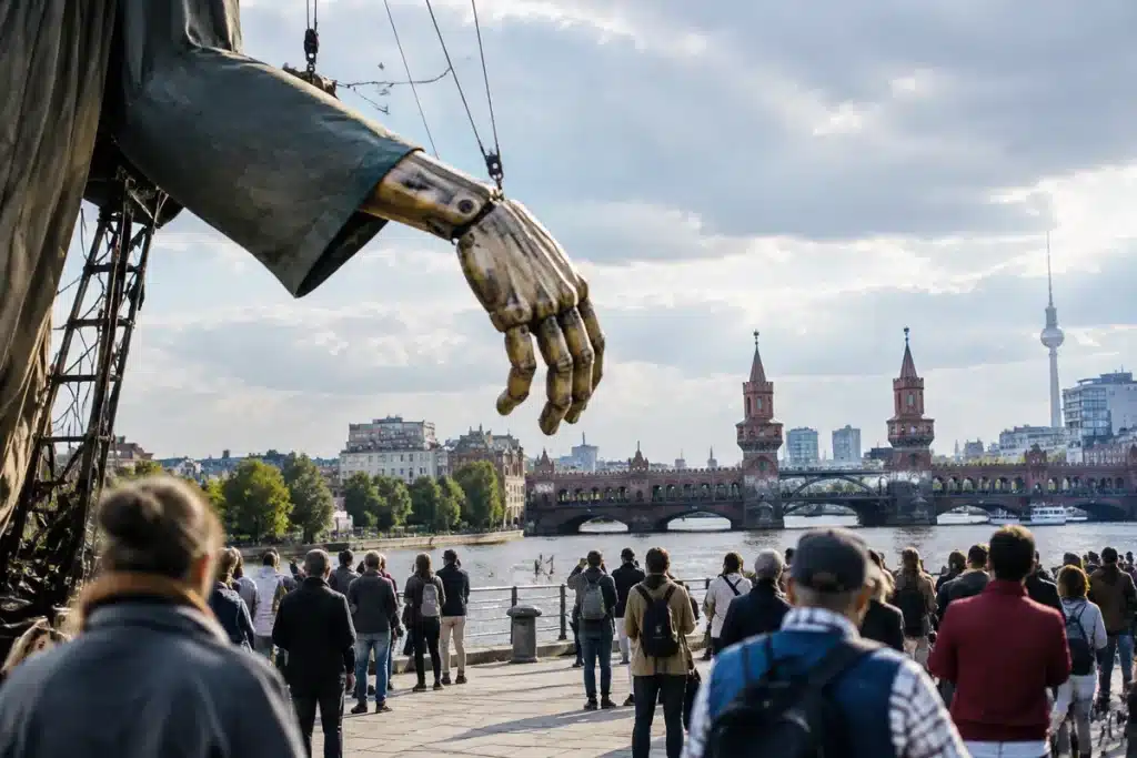 Riesenfiguren in Berlin: Parade zum Tag der Deutschen Einheit zieht Tausende an